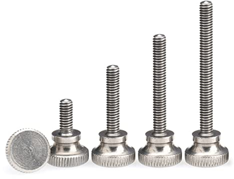 M2 M2.5 M3~M10 304 Edelstahl-Daumen-Fassaden-Glas-Feststellschraube Handrändel-Stufe Hoher Kopf Handfest anziehen Einstellschraube GB834 (Color : Length 35mm, Size : M6 (2Pcs))
