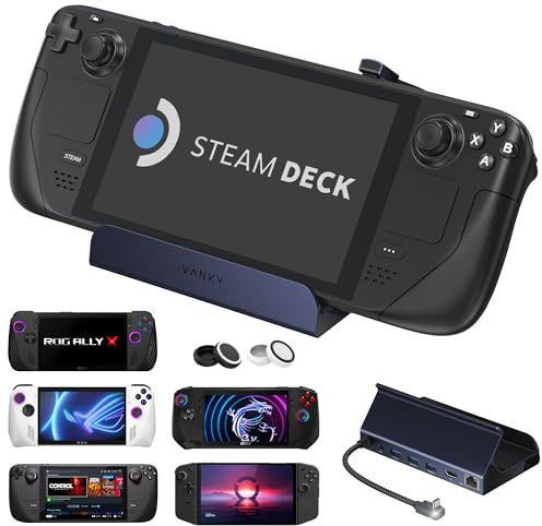 iVANKY 8-in-1 Docking Station for ASUS ROG Ally X/Valve Steam Deck OLED/Lenovo Legion Go/MSI Claw, ROG Alloy/Stream Deck Dock Hub with HDMI 4K@60Hz, 1Gbps Ethernet, 3*USB-A 3.0, 100W USB-C Charge