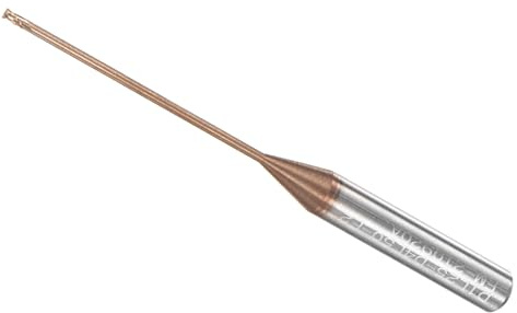 CoCud Fraise à Bout Carré, Coupe de 1mm x 25mm, Longue Portée, Revêtement en Carbure de Titane (Nano-Échelle), 2 Flûtes pour Fraiseuse CNC