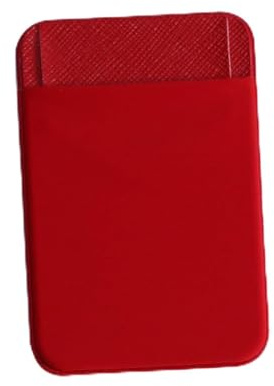 Veemoon Monedero Adhesivo para Teléfono Celular, Soporte Autoadhesivo Funcional, Billetera Sintética De Piel 2 Piezas, Compacto para Uso Móvil, Color Rojo, Diseño Práctico para Usuarios Móviles