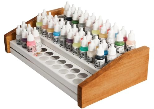 J JACKCUBE DESIGN Organizador de botellas de pintura para manualidades, soporte de almacenamiento para 63 kits militares, pintura acrílica, exhibición de herramientas de suministro de manualidades de