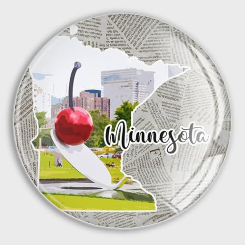 luckluccy Minnesota State Kühlschrankmagnete, Glas, kleine Magnete, Skyline, Gebäude, Reisen, Geschenk, Spind, Magnete, Wahrzeichen, Geschirrspüler-Magnete für Küche, Büro, Klassenzimmer, Zubehör, 4