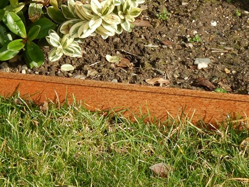 Rasenkanten Cortenstahl Edelrost 118 cm x 17,5 cm x 1 mm - 10er Set