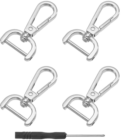 QUARKZMAN Schwenk-Karabinerhaken, D-Ring Abnehmbarer Schnapphaken Metall-Karabinerhaken mit Schraubendreher für die Herstellung von Geldbörsenanhängern