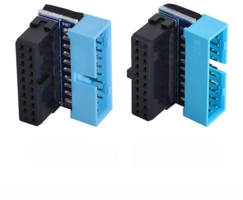 chenyang 2 Pack USB 3.0 Front Panel Header 19/20Pin Maschio a Femmina 90 Gradi Angolo Mainboard Header Adattatore Connettore Gender Changer