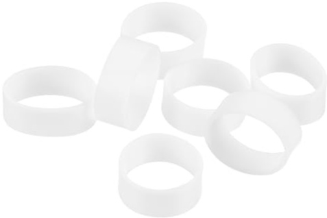 QUARKZMAN 50Pcs Elastique Caoutchouc 10x5mm Anneaux en Caoutchouc, Attaches de Câble, Bandes Élastiques Solides, Antidérapantes pour Enrouler les Cordons, les Sacs, Blanc