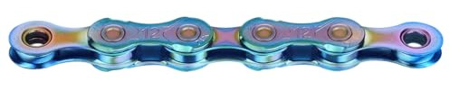 Fahrrad Kette, KMC Fahrradkette, X12 Aurora Blue, 1/2 x 11/128, 126 Glieder, 12-fach, waxed, metallic blau