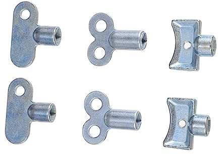 HAWILLOSCH 6pcs Radiator Bleed Valve Key Set Compatible Old and New Radiator Models Sturdy Plumbing Tool for Air Release and Maintenance