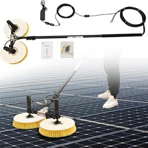 Teleskop-Solarpanel-Reinigungsstab, Doppelkopfbürste für effiziente Staubentfernung, ideal für die Wartung von PV-Anlagen