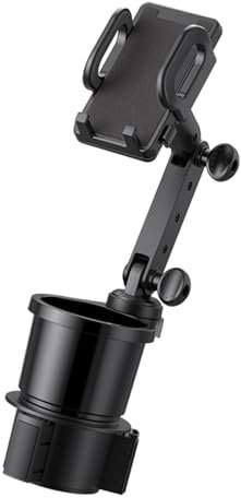 Wilgure 2 Po en 1 Voiture Tasse Tasse Téléphone Expanseur Base Réglable Porte-Tasse À Téléphone Portable Rotatif À 360 Degrés pour Plupart des Téléphones Portables