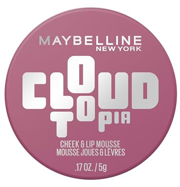 Maybelline New York Blush and Lip, Cloudtopia Blush Cheek & Lip Mousse, For Up to 14 Hour Cheek Colour, Resists Sweat, Transfer and Creasing, Shade 1 Twighlight Berry