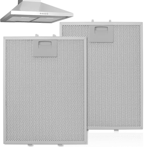 2 Piezas Filtros Campana Extractora Cocina, Filtro Aluminio Anti-Grasa Alta Eficiencia Reutilizable & Limpiar Fácil, 320 x 260 x 9mm Filtro Universal para Campanas Extractoras de Muchas Marcas Líderes