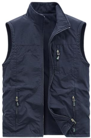 Gilet Uomo Invernale Pile Gilet Smanicato Leggero, con Zip Intera Colletto alla Coreana Invernale Gilet Imbottito Plus Size Leggero Smanicato Piumini Gilet in Piuma da Esterno