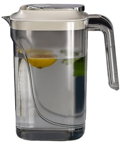 Distributeur d'eau pour réfrigérateur - Récipient de qualité alimentaire de 2200 ml, corps anti-fuite transparent, robinet de bec intégré, conception de coulée facile, sans BPA | Carafe à eau peu