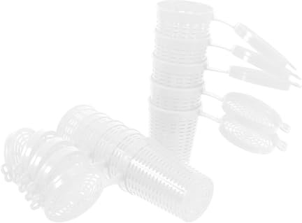 MUELODSIC 20 Pezzi Gabbie per Esche da Pesca in Plastica Robuste Cestini Esca Resistenti per Pesci Granchi e Gamberi Trappole Feeder con Design Anti-Caduta Accessori Outdoor per Pesca Mare