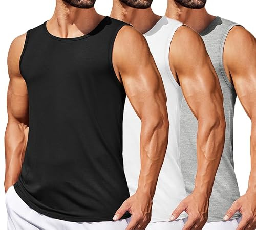 COOFANDY Tank Top Herr Muskeltröjor 2/3-pack Sport Ärmlös T-shirt Fitness Gym Axeltröjor Set, XXL