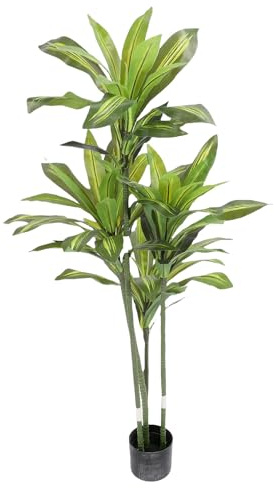Sxhlseller Árbol de Fragancias de Dracaena Sintética de 59.1 in, Planta Artificial en Maceta, Planta Realista en Maceta para Decoración del Hogar, Oficina, Sala de Estar, ABS Seguro, árbol Realista,