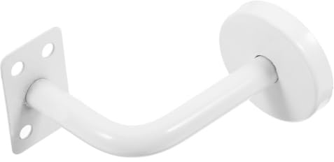 MAGICLULU Soporte de Pasamanos Recto de Acero Inoxidable Blanco, Base Redonda | Montaje en Pared para Interior y Exterior, Herrajes E Instrucciones Incluidos