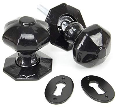 From the Anvil Black Octagonal Mortice/Rim Knob Set