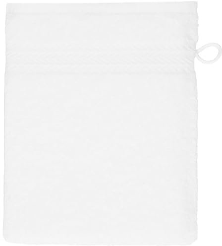 Betz Manopla de baño Guante para lavarse 100% algodón tamaño 16x21 cm con Colgador de cordón Premium de Color Blanco