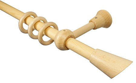Natur Gardinenstangen aus Holz mit 20 mm Durchmesser Endstück Digo, 200 cm