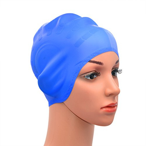 Medifier Silicone Warterproof Swim Cap Hat Earmuffs for Aldult Both Men and Women