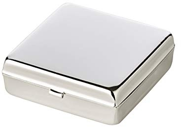 EDZARD Pillendose Lydia mit Spiegel, 2 Fächer, edel versilbert, anlaufgeschützt, 5 x 5 cm