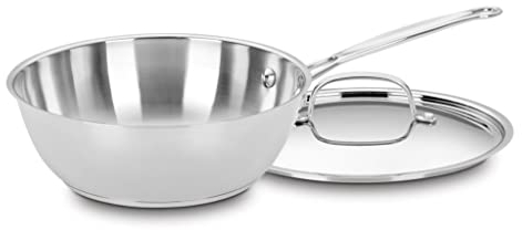 Cuisinart 735-24 Classic Stainless 3-Quart Chef's Pan with Cover Cookware-Collection, Stainless Steel