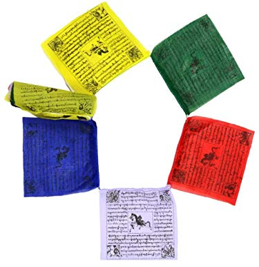 BUDDHAFIGUREN/Billy Held Bandiere di Preghiera Buddista, Lunghezza 3 m, 25 Fogli