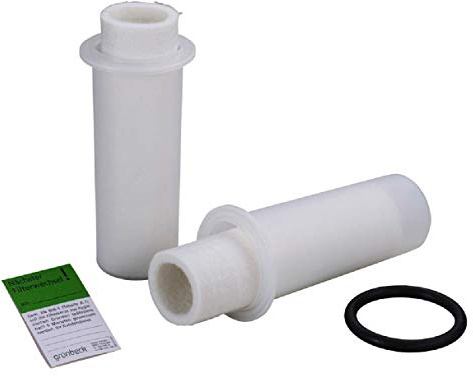 Grünbeck Filtri di ricambio per filtro dell'acqua FS 1, confezione da 2 (50 µm con campana di protezione) * (manicotto del filtro in tessuto non tessuto, filtro per acqua domestica e candela)