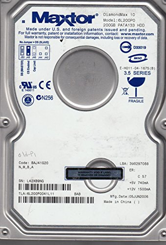 6L200P0, Code BAJ41G20, NMBA, Maxtor 200GB IDE 3.5 Hard Drive