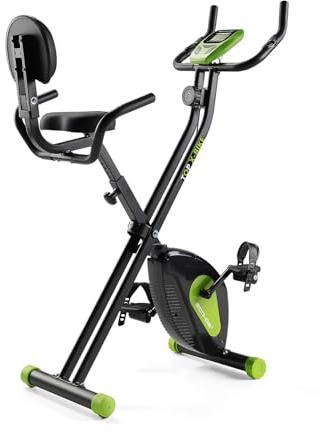 ECODE® Vélo d'appartement pliable, 8 niveaux de résistance magnétique réglable, Vélo Stationnaire droit et incliné, Vélo d'exercice, Vélo Intérieur, Capteur Fréquence Cardiaque, siège Réglable, LCD