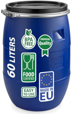 Sterk Plast Fass mit Kreis, Durchmesser – 40 cm, Fassungsvermögen – 60 Liter