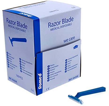 Romed Einmalrasierer Einwegrasierer einschneidig blau unsteril 100 Stück