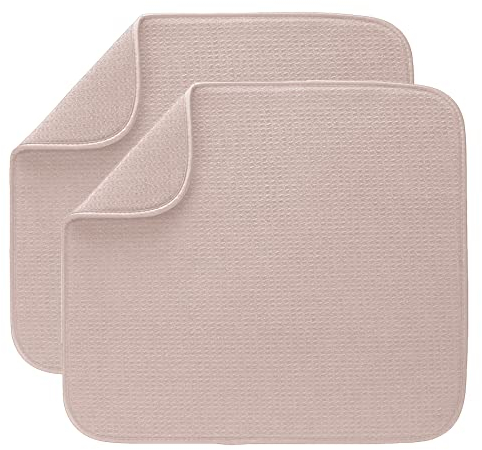 Microfibre Dish Drying Mats Super Absorbent Drying mat for dishes Super Absorbent 40cm x 46cm 2 Pack Cream