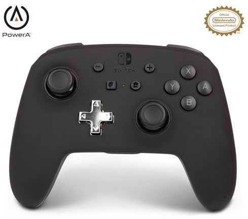 PowerA Manette sans Fil améliorée pour Nintendo Switch, modèle OLED et Switch Lite, Accessoire de Jeu, Manette de Jeu, Manette Gaming, Manette Bluetooth, sous Licence Officielle - Noir