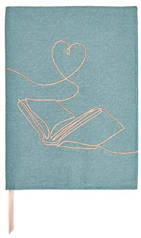 moses. libri_x Buchumschlag mit Lesebändchen, Buchhülle aus Baumwolle, Umschlag für die Lektüre, Leseliebe One Line Art - Größe L