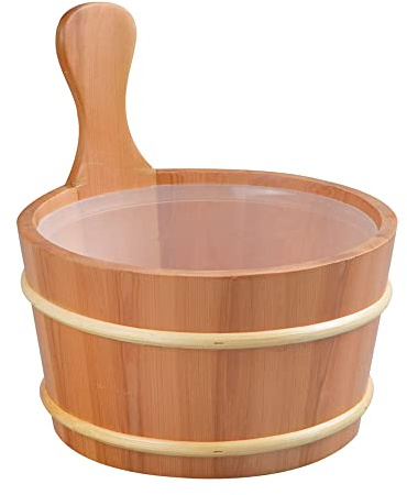SudoreWell® Cubo para sauna (madera de cedro roja)