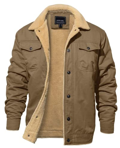 EKLENTSON Fleecejacke Herren Casual Baumwolljacke Outdoor Freizeitjacke