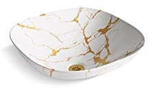 KOHLER K-28039-AUR-0 ARTIST EDITIONS Aureus Waschbecken, halb-versenkt, kein Überlauf, quadratisch, 41 cm, Weiß