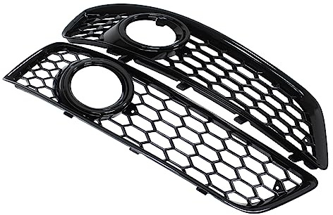 Nebelscheinwerfer Gitter Grill Stoßstange Kühlergrill Stoßfänger Grillgitter Blende Lampen Abdeckung Frontstoßstange Lüftungsgitter Rahmen Bienenwabe schwarz vorne links rechts für A3 8P 2009-2013