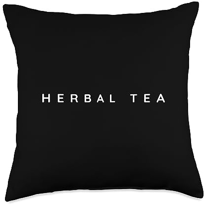 Herbal Tea Lovers Contemporary Font Herbal Tea Shop Idea Throw Pillow