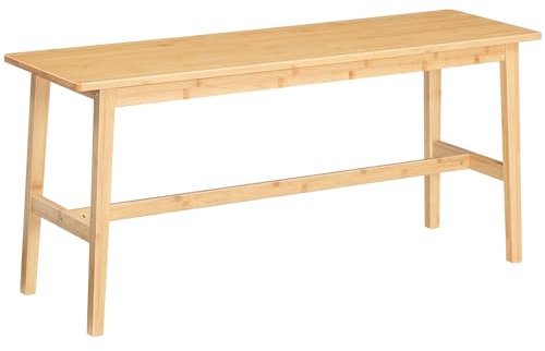 HOOBRO 39.3'' Bamboo Dining Bench, Farmhouse Table Bench, Kitchen & Living Room Furniture, Easy to Assemble, Sturdy and Stable, Natural YL03CD01G2