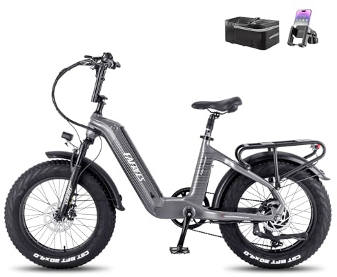 Fafrees F20 Master ebike 20 * 4.0 Zoll, Elektrofahrräder 48V 22.5Ah Akku, Carbonfaserrahmen e Bike Herren Damen 60N.m Motor, Pedelec Fahrradlast 150KG, grau