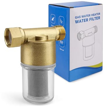 KINHARD Kalkfilter Wasserhahn 1/2 Zoll Kalkfilter Wasserleitung, Edelstahl | Kalkfilter Wasserleitungsfilter, Wasserfilter Dusche Kommt mit Einem Filterelement, Geeignet für Badezimmer und Küchen