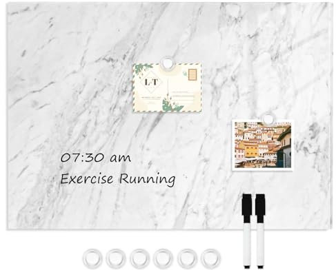 DOLLAR BOSS Magnettafel für Wand, magnetisches Whiteboard, 30 x 40 cm, magnetische Pinnwand, trocken abwischbar, Memoboard, Magnettafel für Zuhause, Küche, Büro, inklusive 6 Magneten, 2 trocken