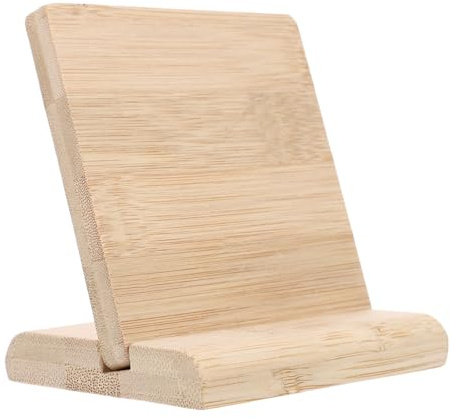 LALAFINA Blank Bamboo Display Board Natural Solid Construction Elegant Desktop Name Plate for Market Price Signage Payment Code and Advertisement