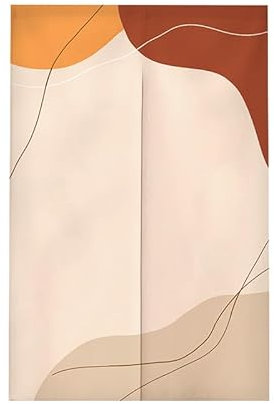 Türvorhang Orange Schwarz Khaki Küchenvorhänge Polyester Raumteiler Vorhang Kurz Scheibengardinen mit Teleskopstange Vorhänge Kurz Türvorhang Insektenschutz Fliegenvorhang Terrassentür 70x150cm