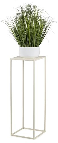 HowHomely Supporto per fiori in metallo color crema, altezza 70 cm, solido e robusto, in metallo, per la decorazione in soggiorno, camera da letto o ufficio