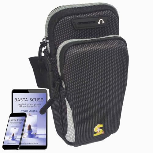 Lunge&Sprint Running Bag - Water Repellent and Breathable, Large and Durable, High Quality, Everything at Hand, Free E-BOOK (Black/Grey)